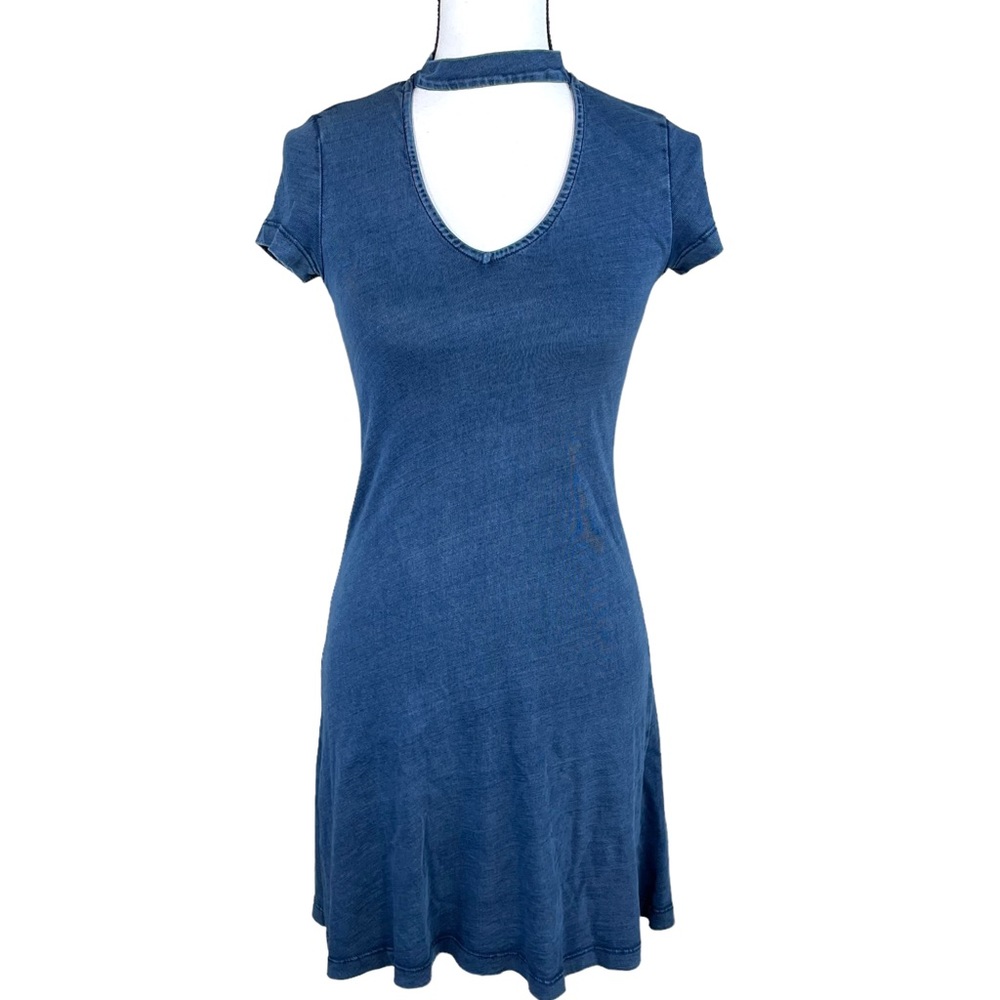 AE Soft & Sexy Choker Neck Blue Dress - Picture 2 of 7